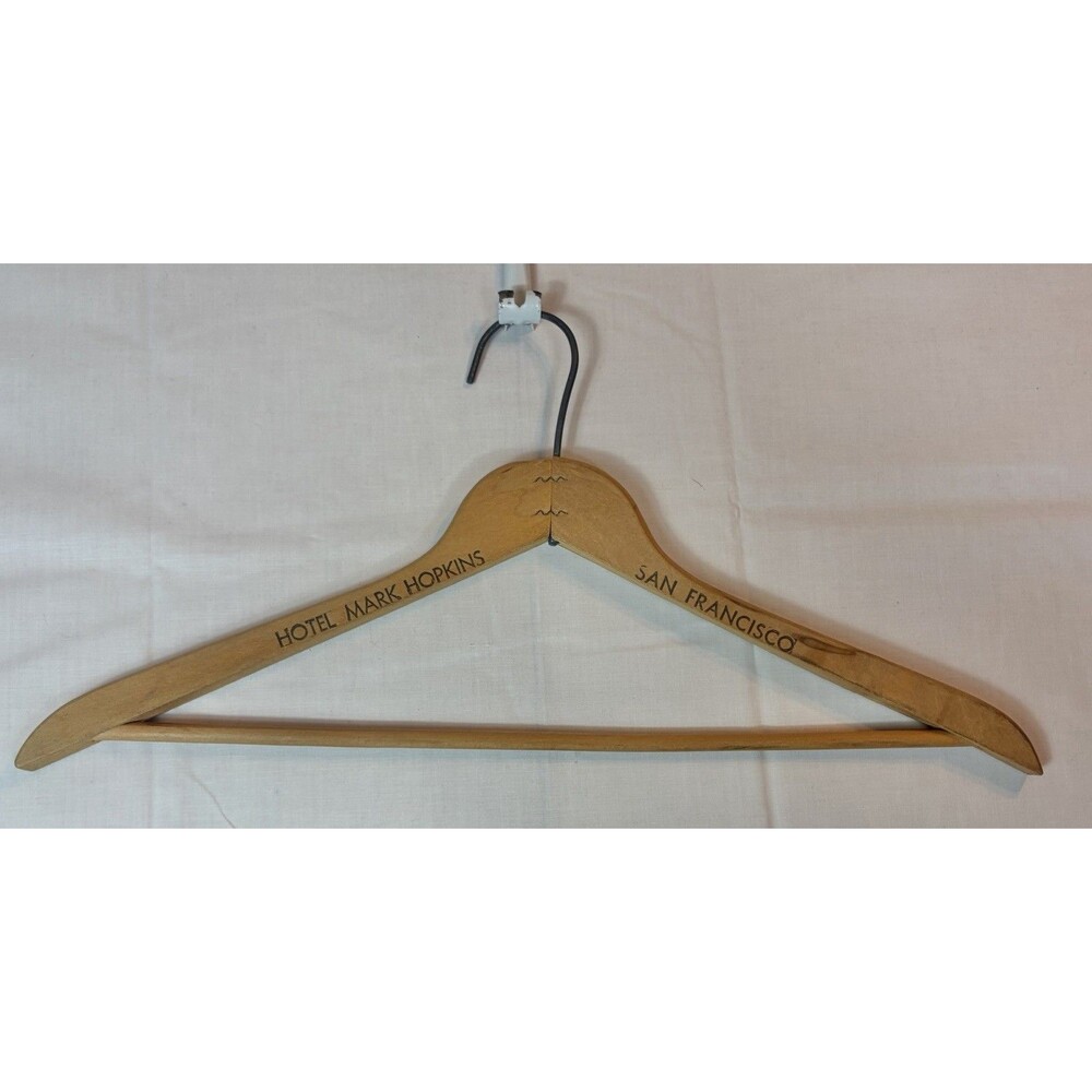 Hotel Mark Hopkins San Francisco CA Vintage Wooden Hanger Coat Closet EUC